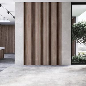 Panneau  bois acoustique - Couleur chêne foncé - 240 cm x 60 cm
