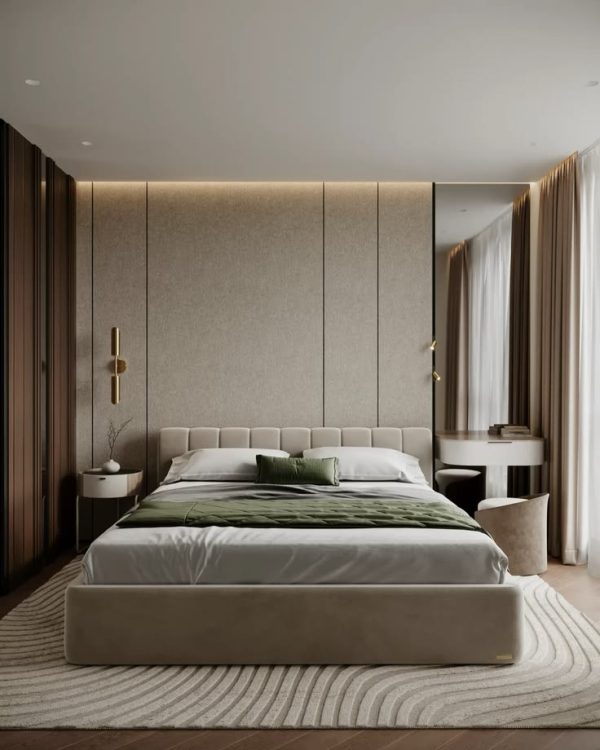 Panneau mural effet tissu beige 240 cm x 120 cm – Image 5